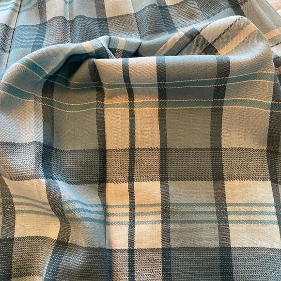 Vintage Pendleton 100% Wool Plaid Pleated Women's Skirt in Teal Blue Made in USA - Picture 7 of 8